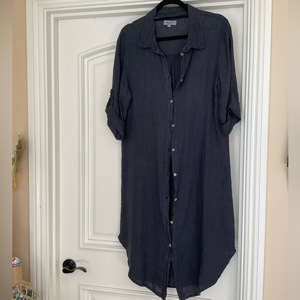 Splendid Iris Dark Blue Casual Button Down Shirt